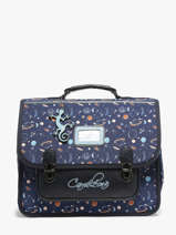 Boekentas Rtro 2 Compartimenten Cameleon Blauw retro CA35